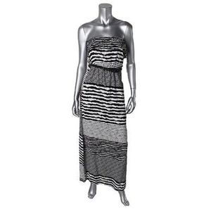 Trixxi Black & White Strapless Maxi Dress